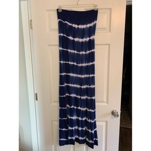 Strapless tie dye maxi dress